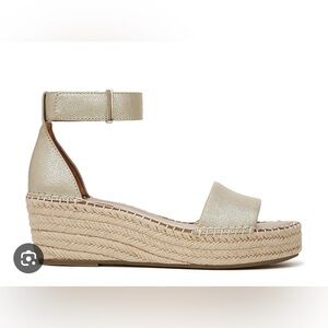 Franco Sarto Women's Metallic Pela Espadrille Wedge Sandal size 8